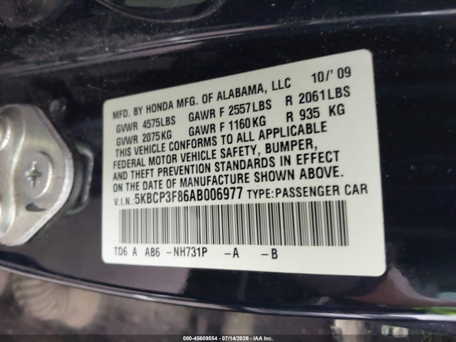 2010 Honda ACCORD 3.5 EX-L 照片 9