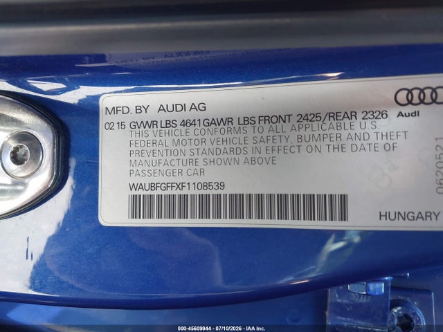2015 AUDI S3 2.0T PREMIUM PLUS 照片 9