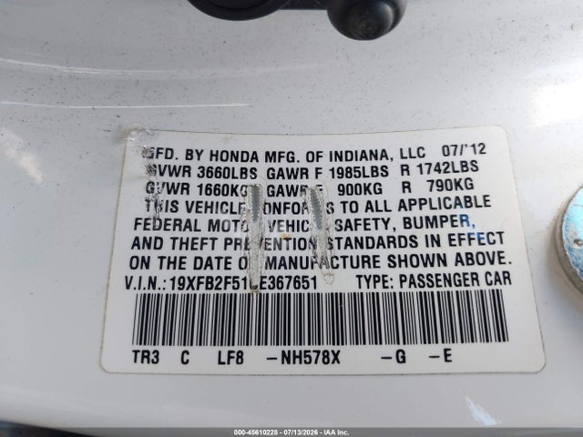 2012 Honda CIVIC LX 照片 9