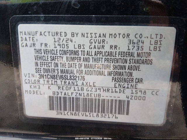 2025 Nissan VERSA 1.6 SV 照片 9