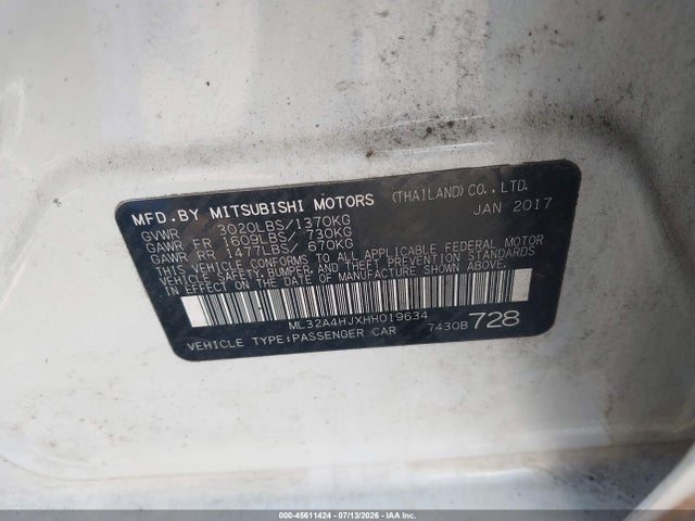 2017 Mitsubishi MIRAGE SE — фото 9