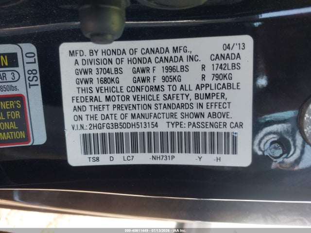 2013 Honda CIVIC LX — фото 9