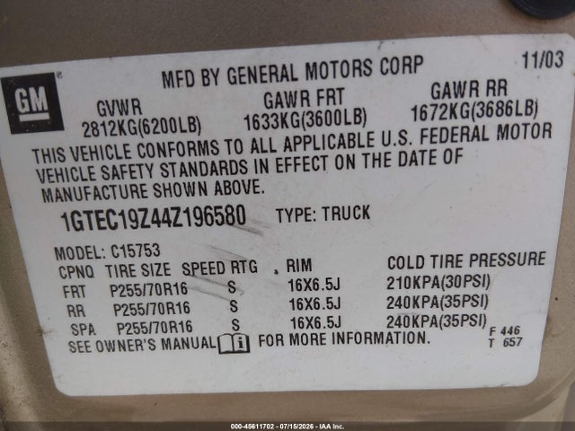 صورة 9 لـ 2004 GMC SIERRA 1500 SLE