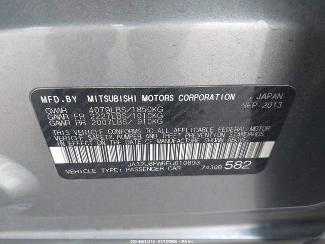 2014 Mitsubishi LANCER GT — фото 9