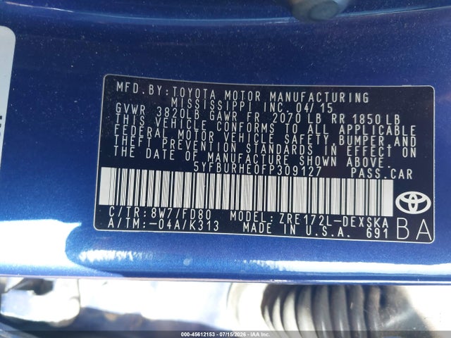 صورة 9 لـ 2015 Toyota COROLLA S PLUS