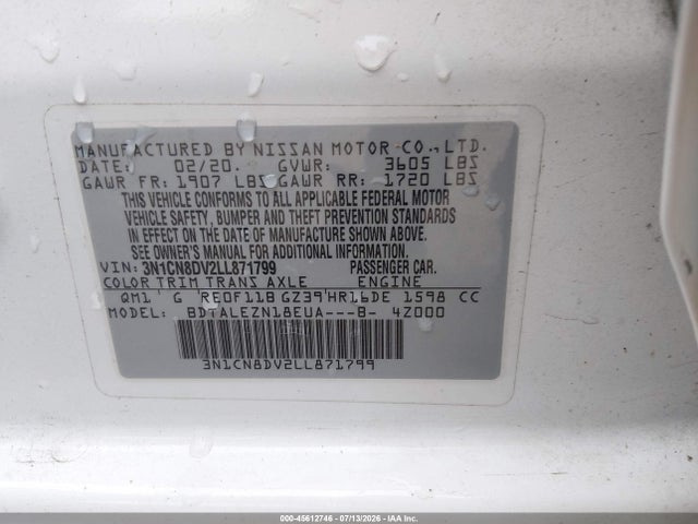 2020 Nissan VERSA S XTRONIC CVT — фото 9