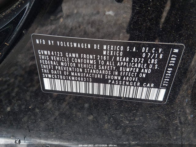 2019 VOLKSWAGEN JETTA 1.4T R-LINE/1.4T S/1.4T SE 9