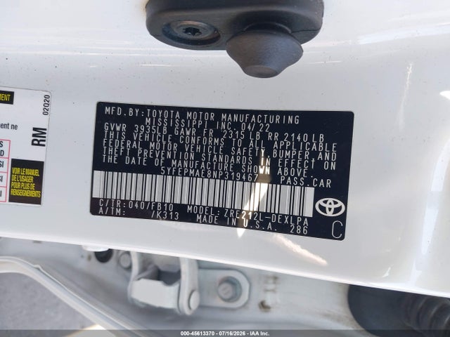 2022 Toyota COROLLA LE 照片 9