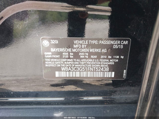 2015 BMW 320I XDRIVE photo 9