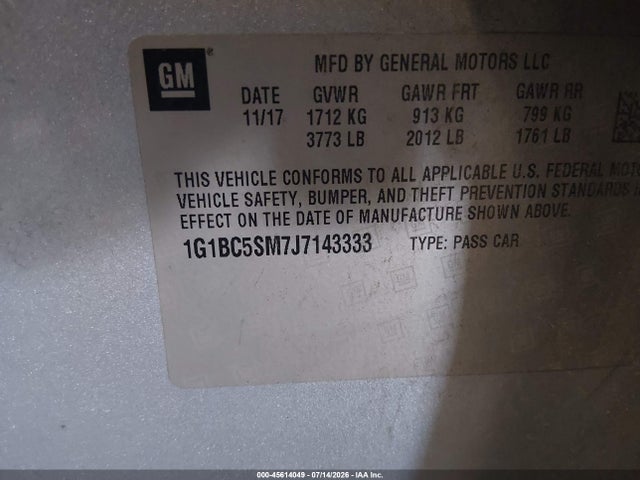 2018 CHEVROLET CRUZE LS AUTO 9