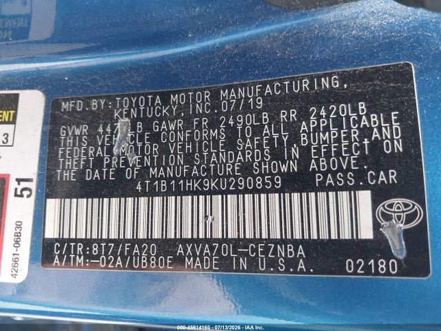 2019 Toyota CAMRY LE 照片 9