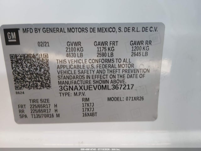 2021 CHEVROLET EQUINOX AWD LT 9