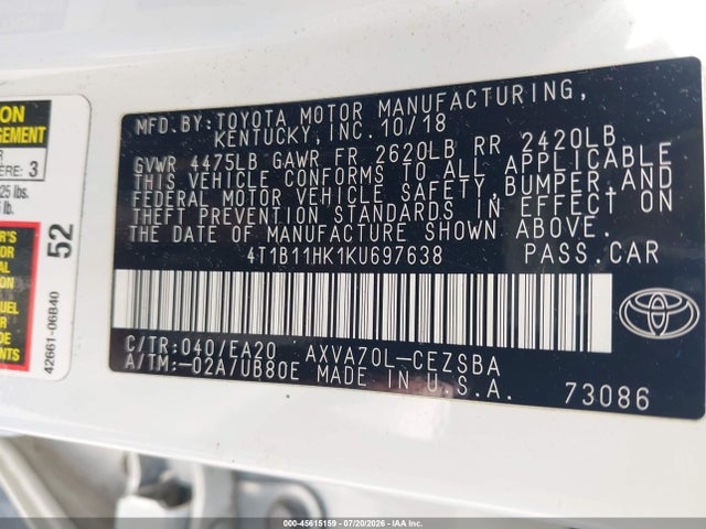 صورة مصغرة 9 لـ 2019 Toyota CAMRY SE