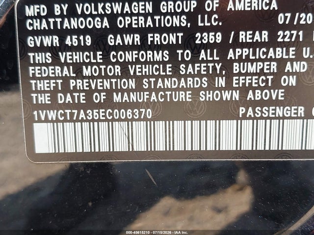 صورة 9 لـ 2014 Volkswagen PASSAT 1.8T SEL PREMIUM
