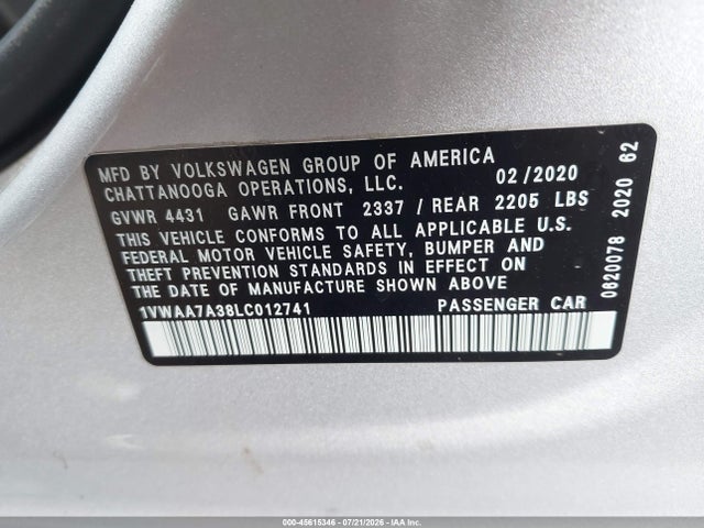 صورة 9 لـ 2020 Volkswagen PASSAT 2.0T S