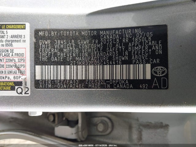 2005 Toyota MATRIX — фото 9