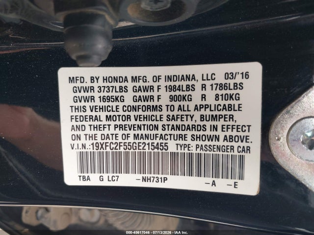 صورة 9 لـ 2016 Honda CIVIC LX