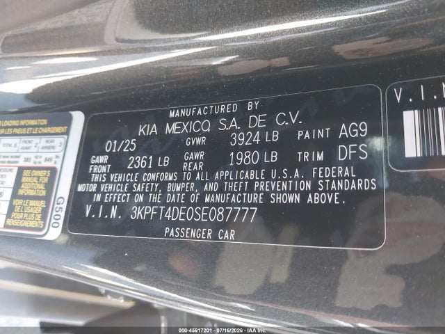 2025 KIA K4 LXS 照片 9