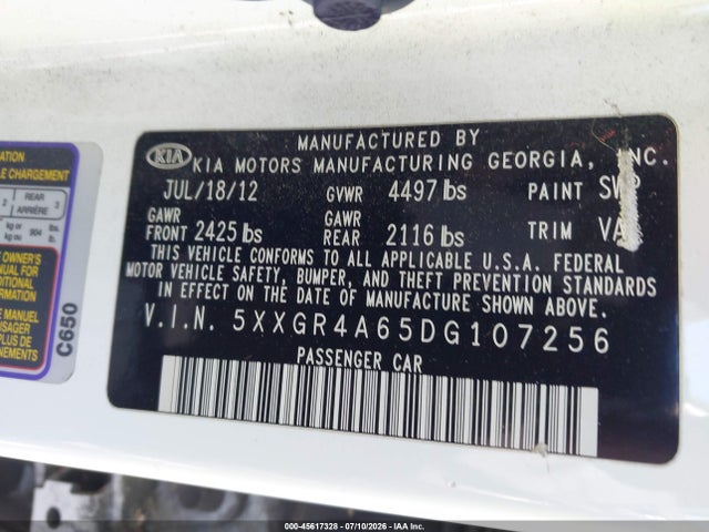 2013 KIA OPTIMA SX — фото 9