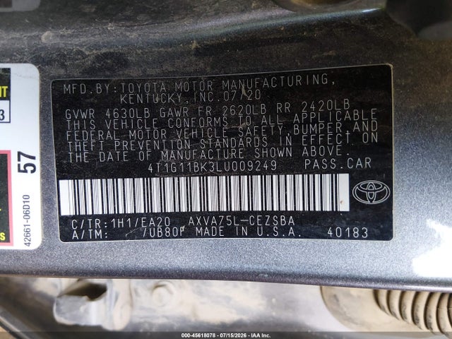 2020 TOYOTA CAMRY SE AWD 9