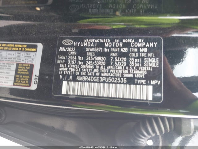 2023 HYUNDAI PALISADE SEL 9