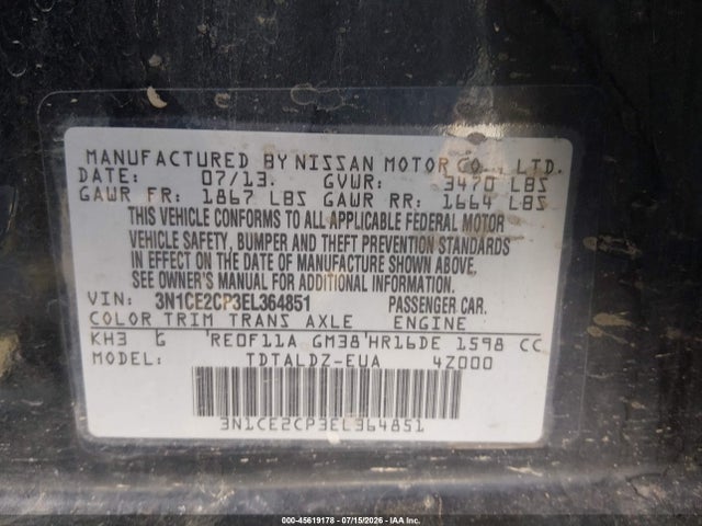 2014 Nissan VERSA NOTE SV photo 9