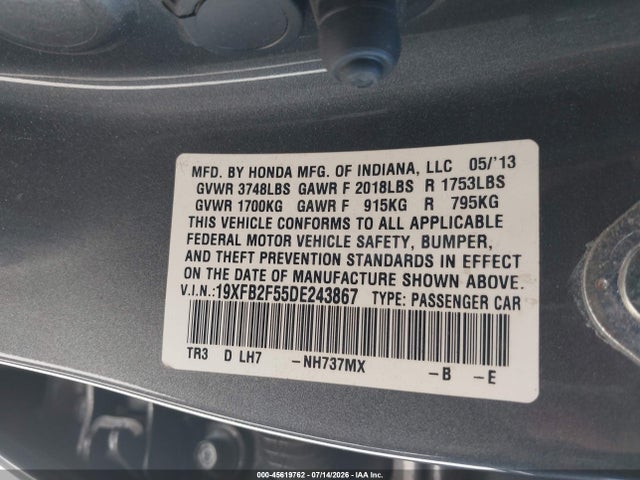 صورة 9 لـ 2013 Honda CIVIC LX