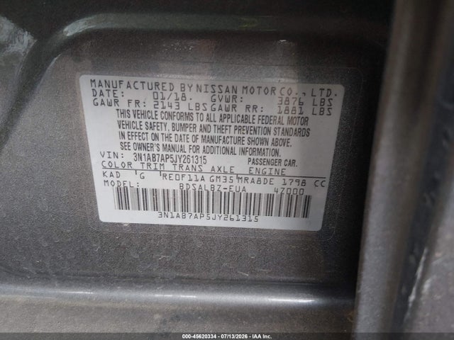 2018 Nissan SENTRA S 照片 9