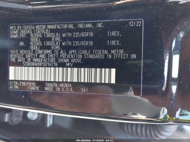 2023 TOYOTA HIGHLANDER LE 9