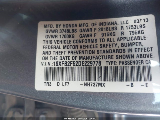 2013 Honda CIVIC LX — фото 9