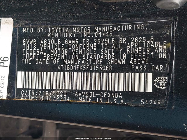 صورة 9 لـ 2015 Toyota CAMRY HYBRID LE