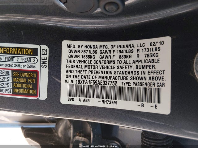 2010 Honda CIVIC LX 照片 9