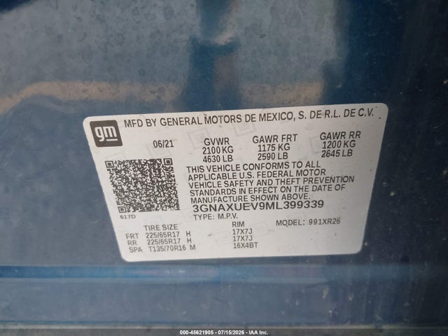 2021 CHEVROLET EQUINOX AWD LT 9