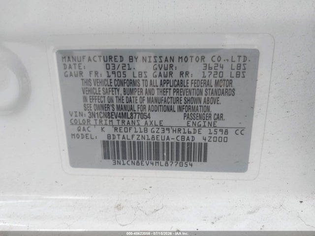 صورة 9 لـ 2021 Nissan VERSA SV XTRONIC CVT