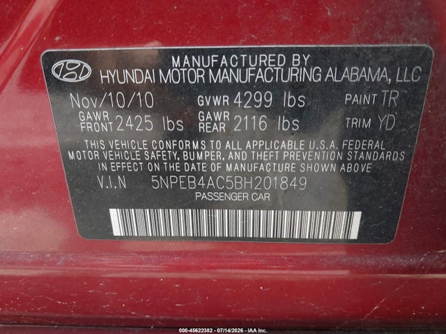 صورة 9 لـ 2011 Hyundai SONATA GLS