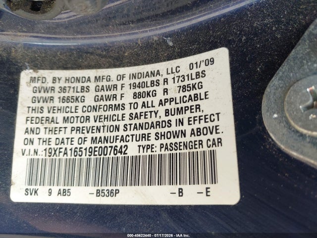 صورة 9 لـ 2009 Honda CIVIC LX