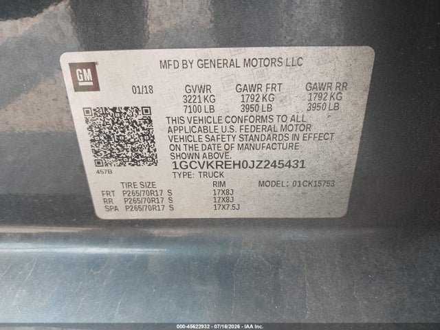 2018 Chevrolet SILVERADO 1500 1LT 照片 9