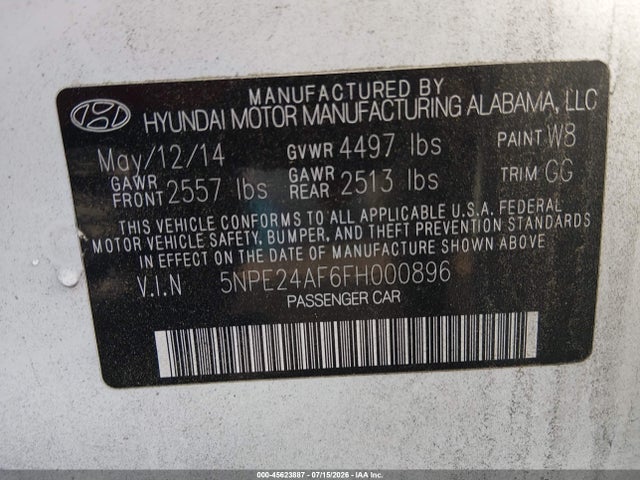 2015 Hyundai SONATA SE photo 9