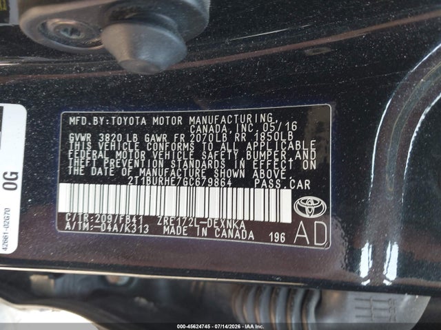 صورة 9 لـ 2016 Toyota COROLLA LE