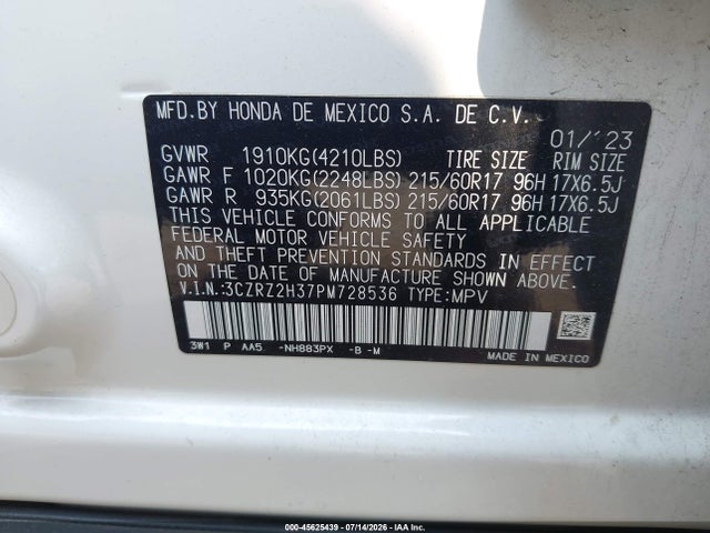 2023 HONDA HR-V AWD LX 9