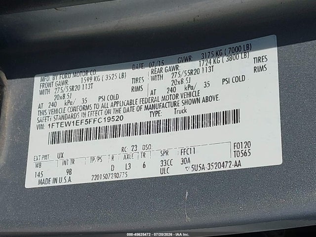 2015 FORD F-150 PLATINUM — фото 9