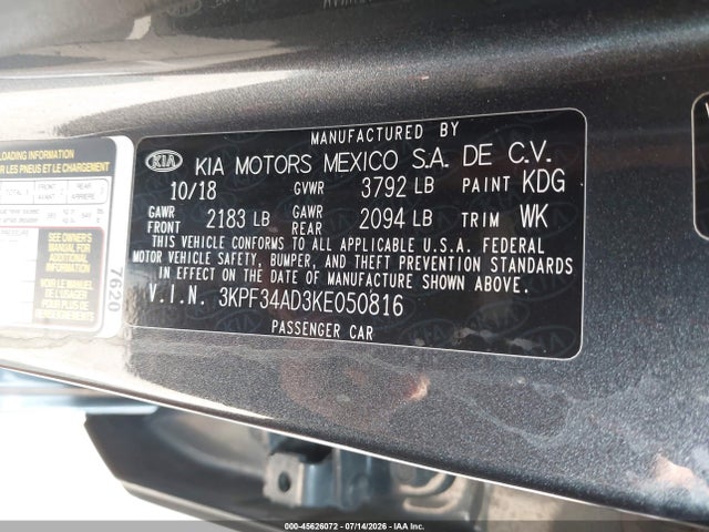 صورة 9 لـ 2019 KIA FORTE S
