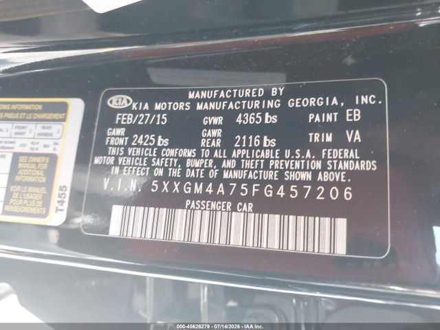 صورة 9 لـ 2015 KIA OPTIMA LX