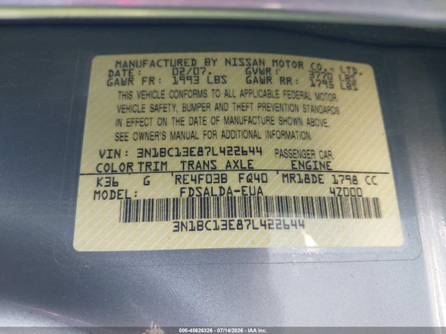 صورة 9 لـ 2007 Nissan VERSA 1.8S
