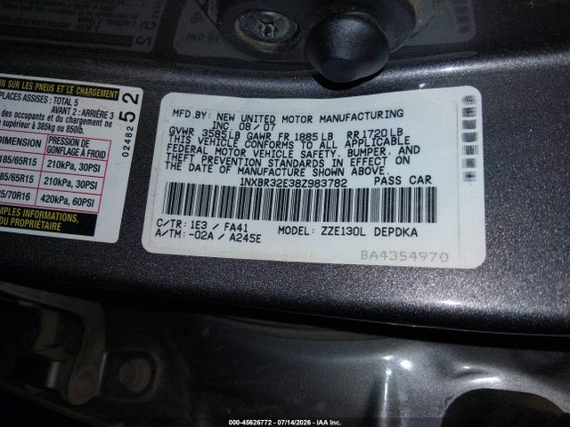 2008 Toyota COROLLA CE 照片 9