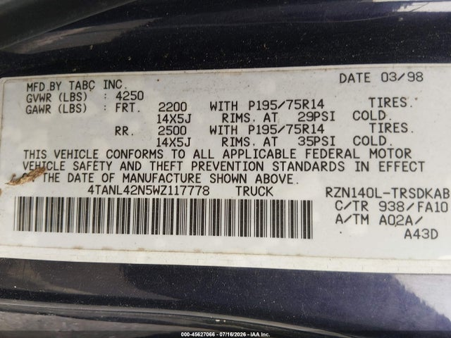 1998 Toyota TACOMA photo 9