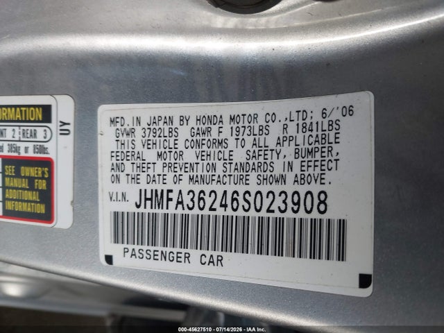 2006 Honda CIVIC HYBRID 照片 9
