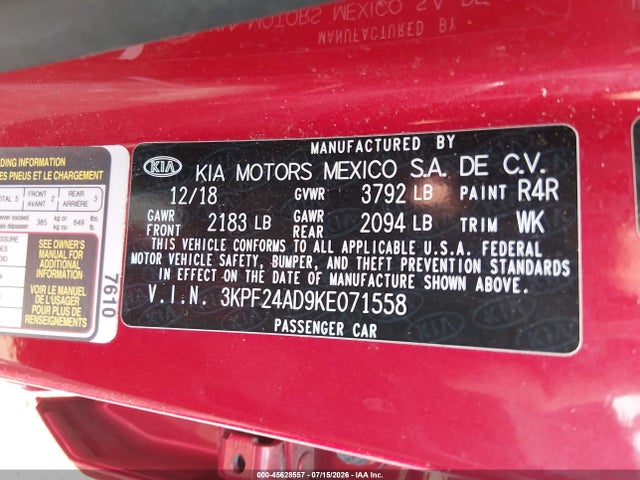 2019 KIA FORTE LXS 9