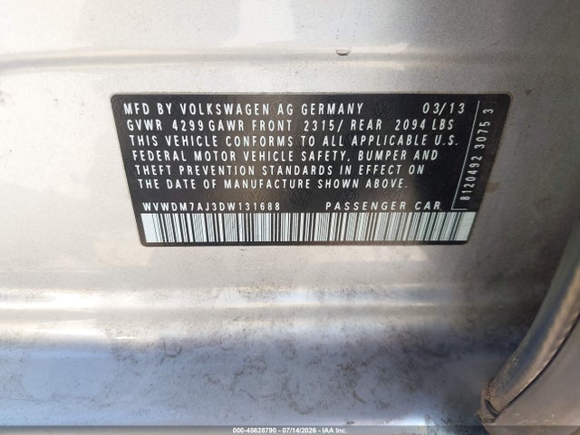 2013 Volkswagen GOLF 2.0L TDI 4-DOOR — фото 9