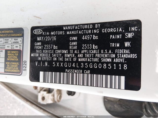 2016 KIA OPTIMA EX photo 9